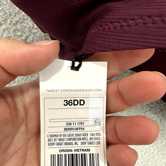 Shade & Short Bikini Top Womens 36DD Purple Light Lift Padded Beach Pool Vacay - Picture 4 of 6